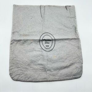 Christian Dior Gray Felted Cotton Dust Bag w/Pinked Zigzag Upper Edge Logo